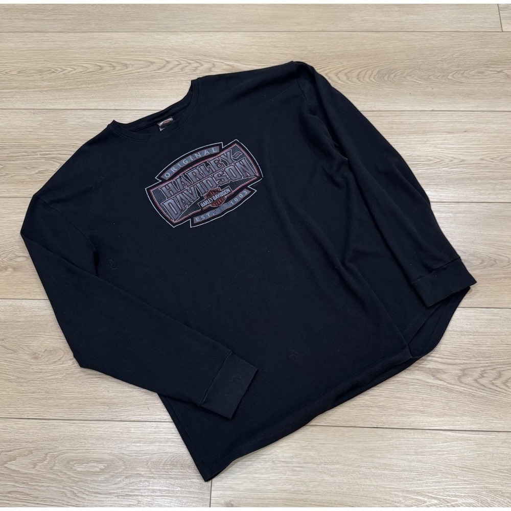 Harley Davidson Military Long Sleeve Thermal Ramstein Air Base 2013 Sz 2XL